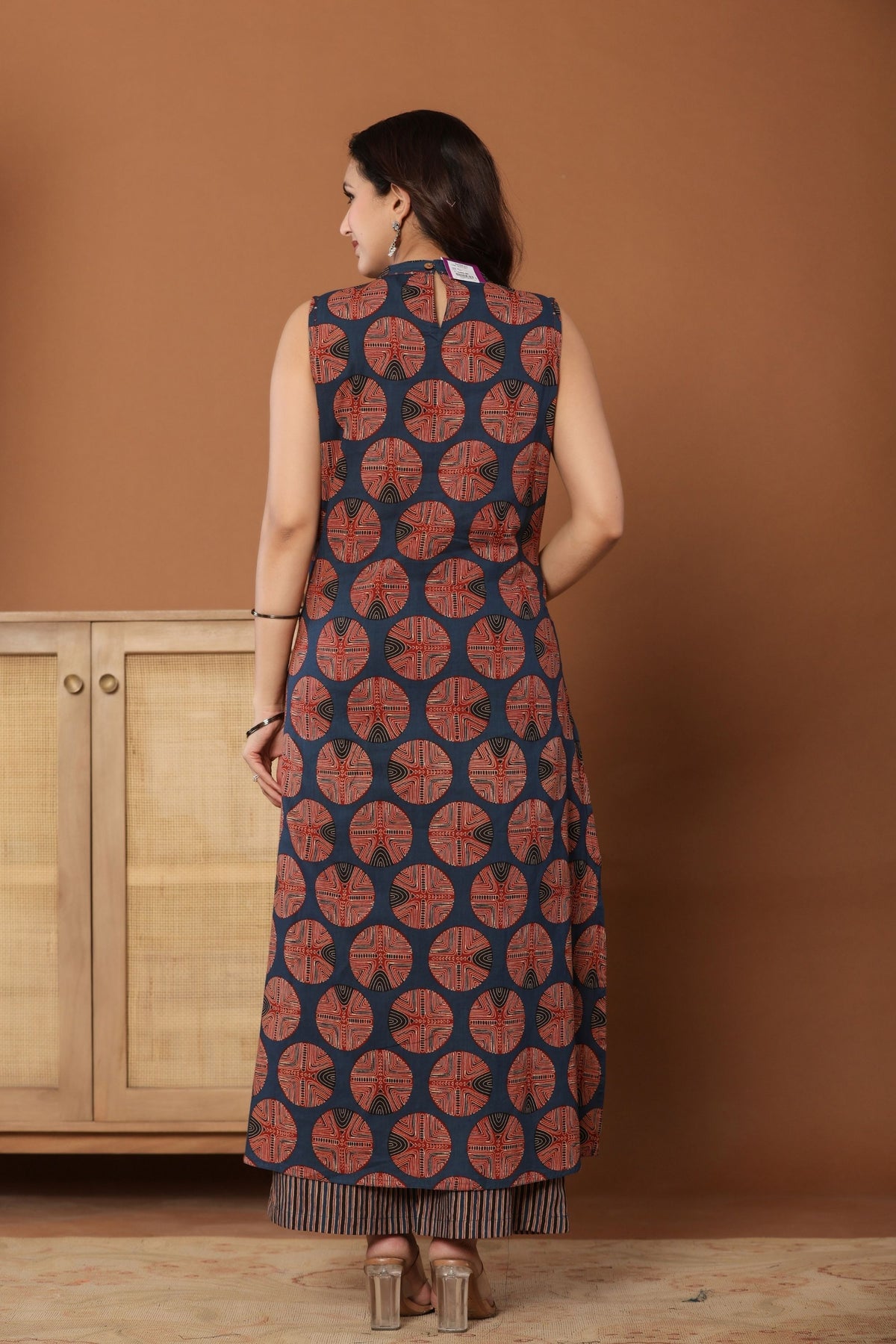 kurti set plazo pant for women cotton blue