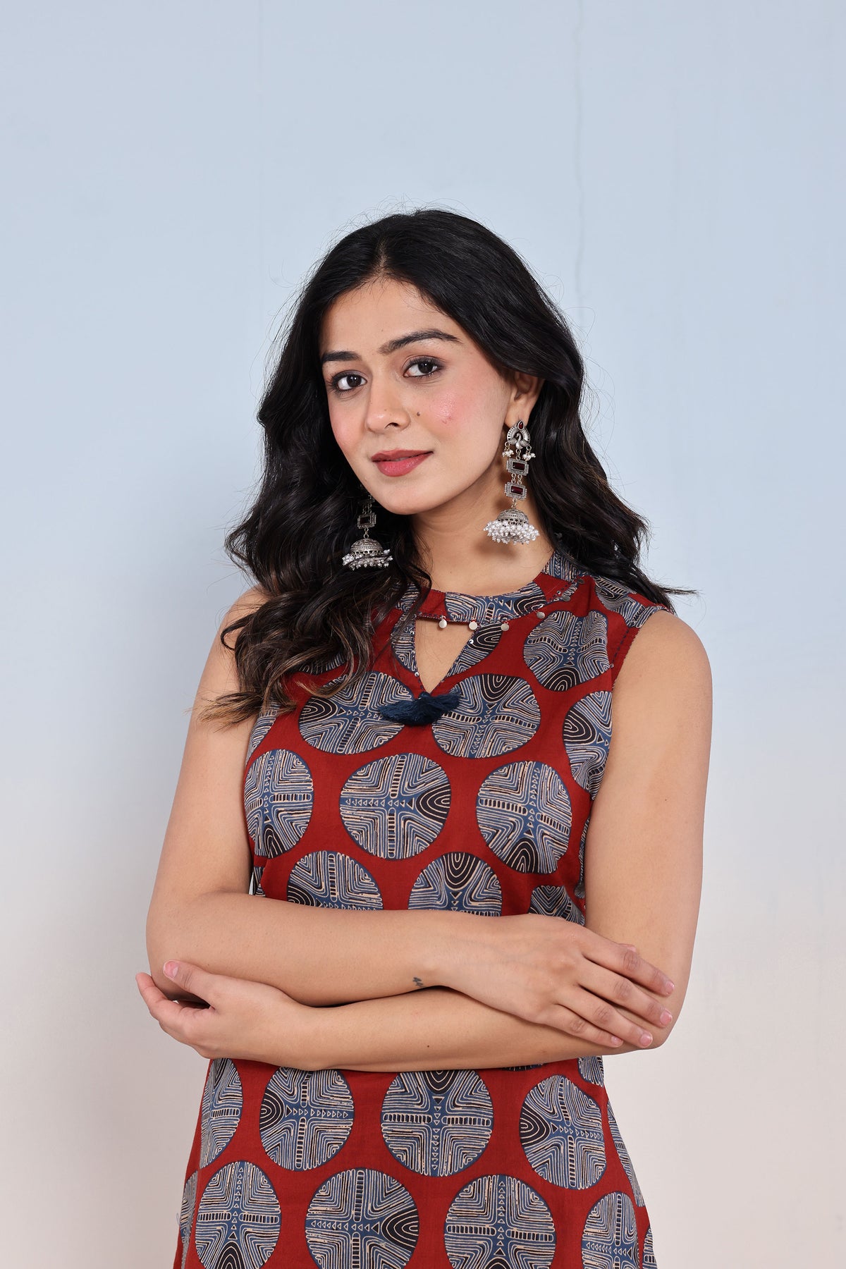kurti set plazo pant for women in maroon