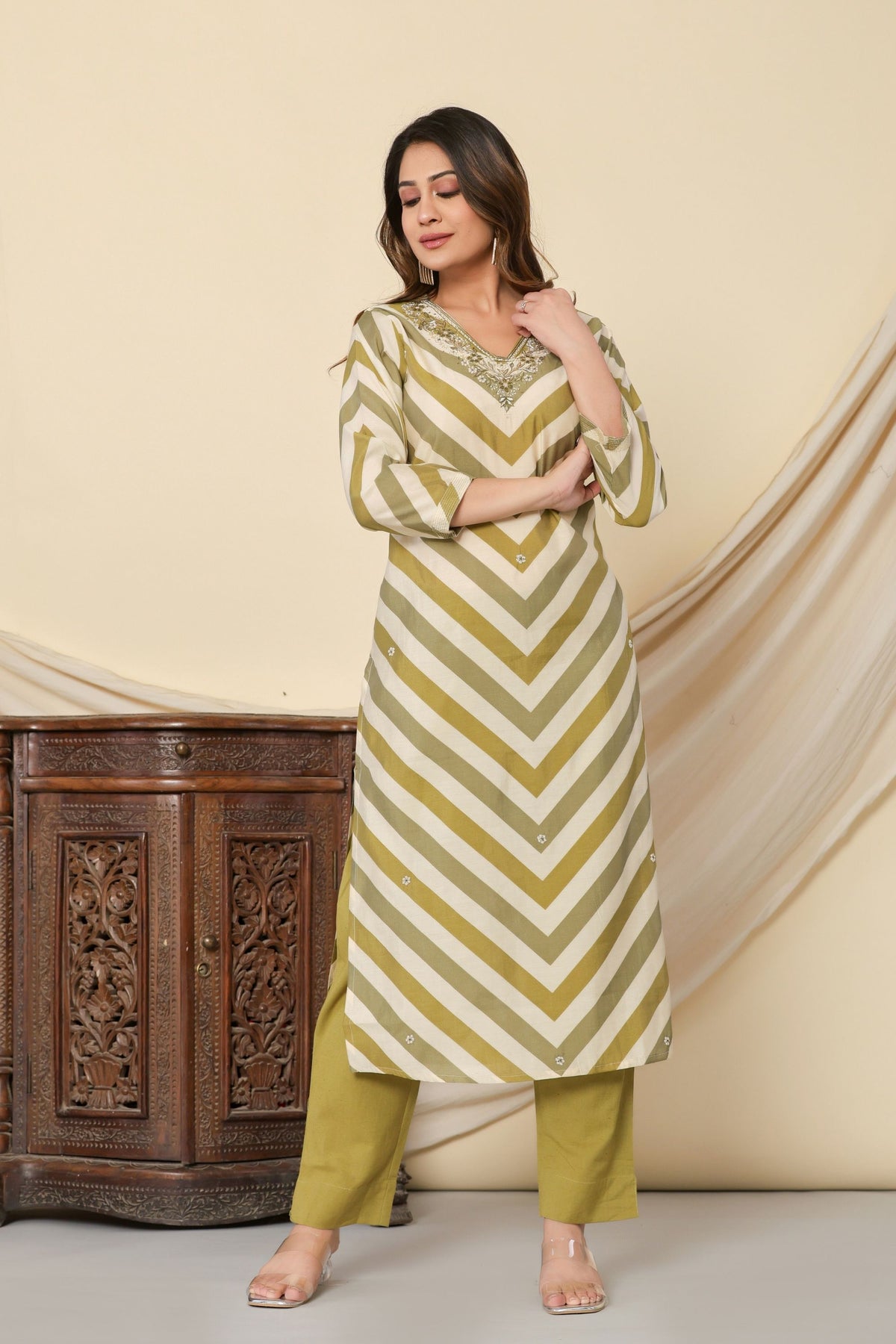 kurti set for women in green