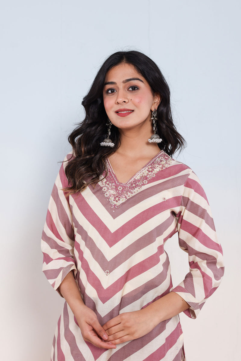 kurti set for women in pink