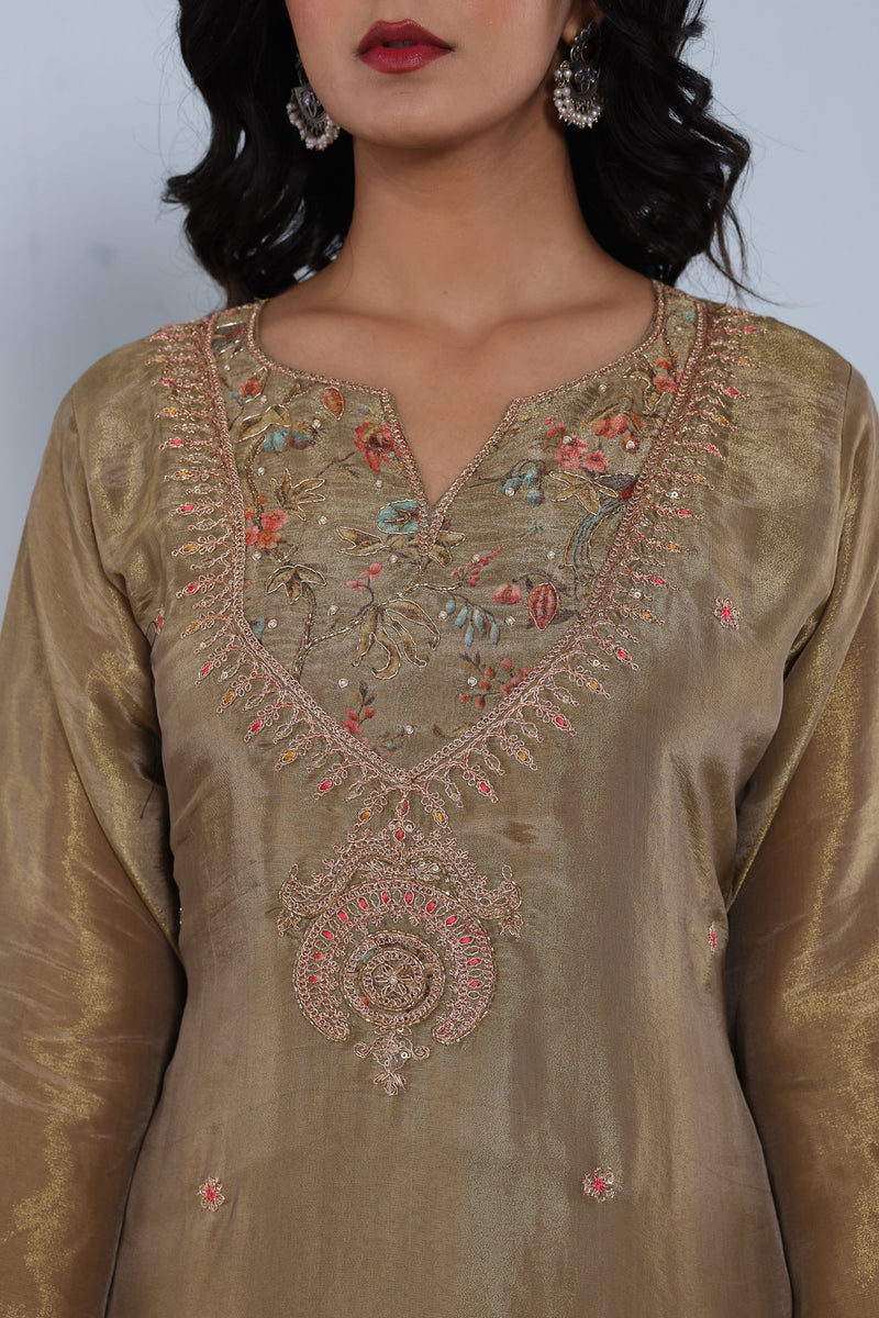 kurti set for women in beige