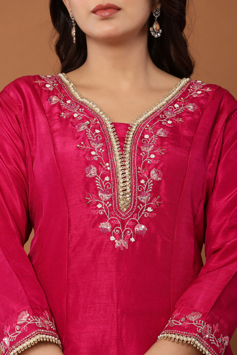 anarkali dress for women in rani