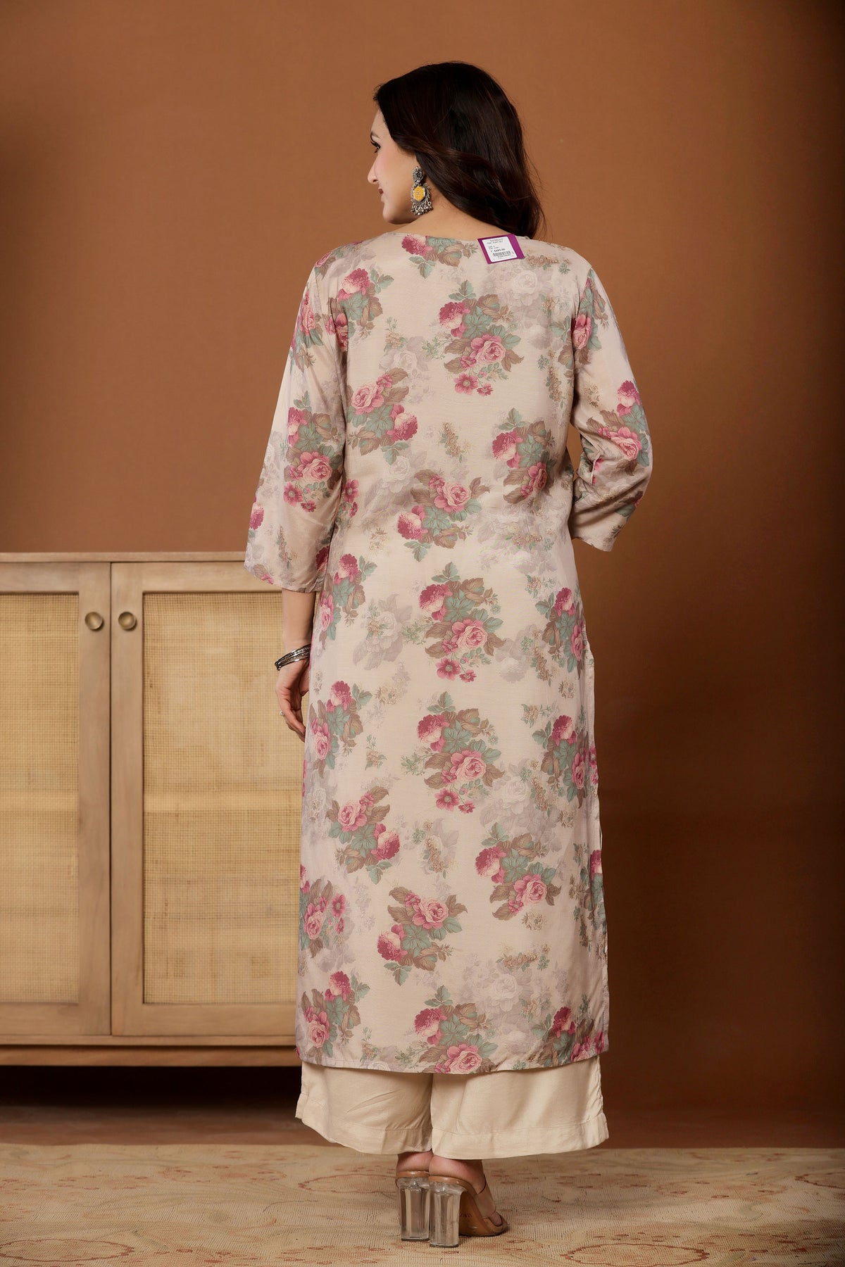 kurti set plazo pant for women in ivory