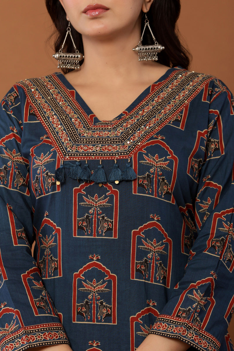 kurti set for women in blue