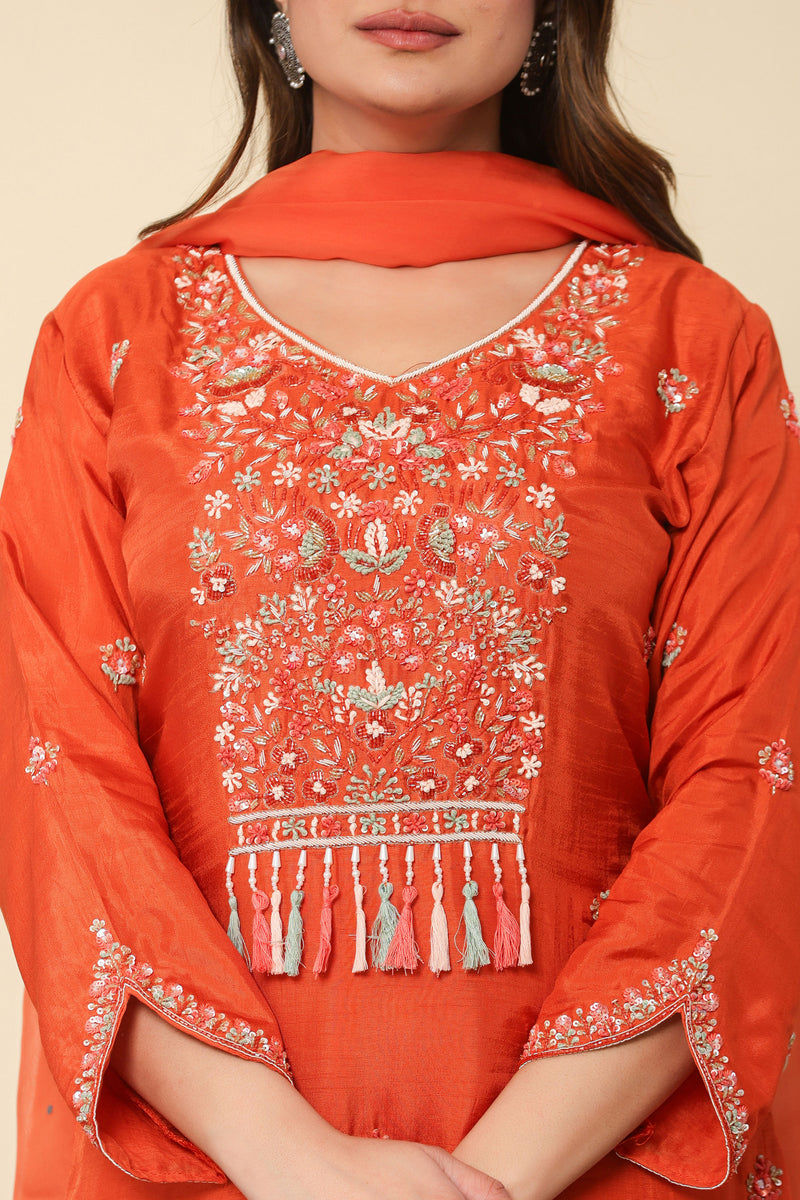 kurti set for women in orange