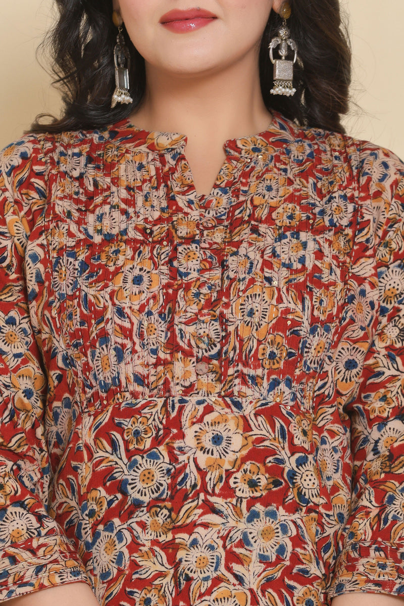 kurti set for women in maroon