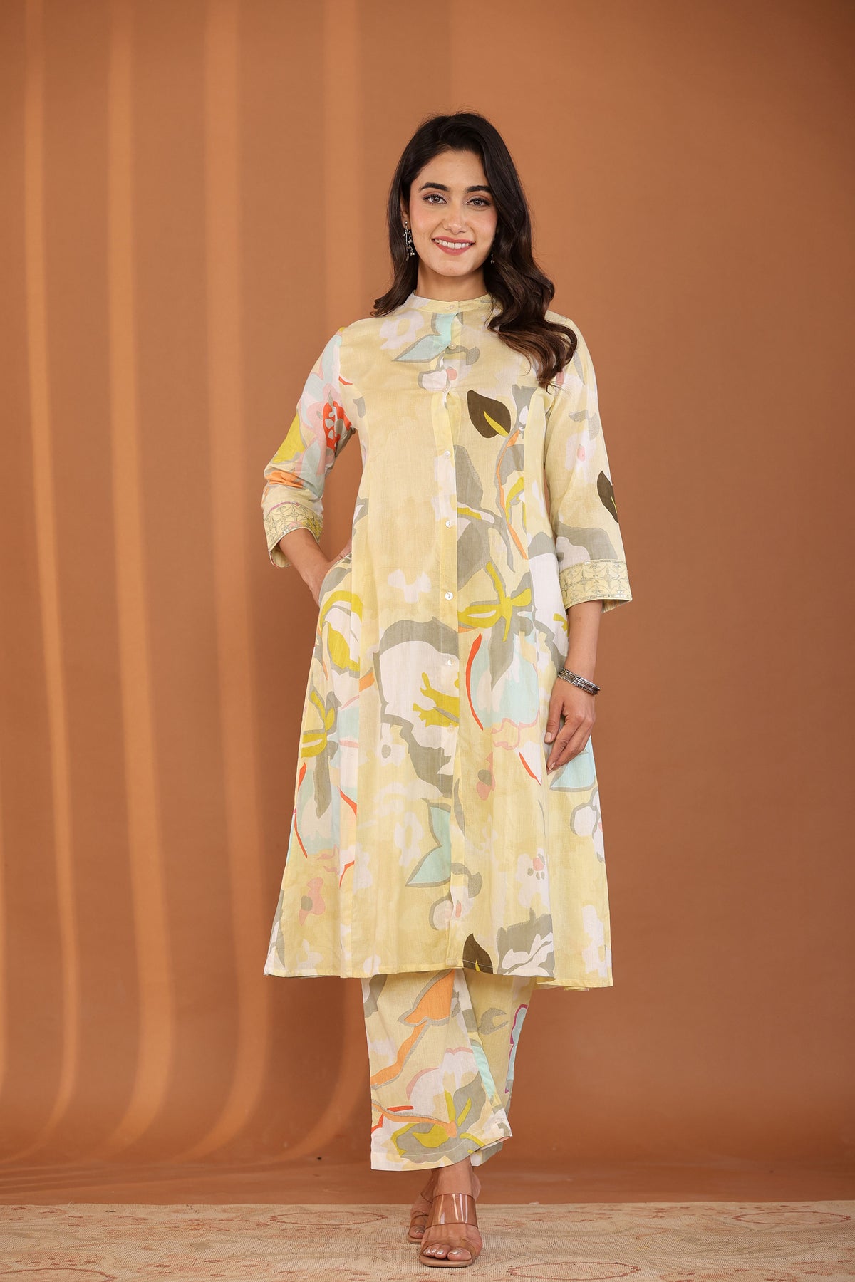 kurti set for women cotton print in multicolor
