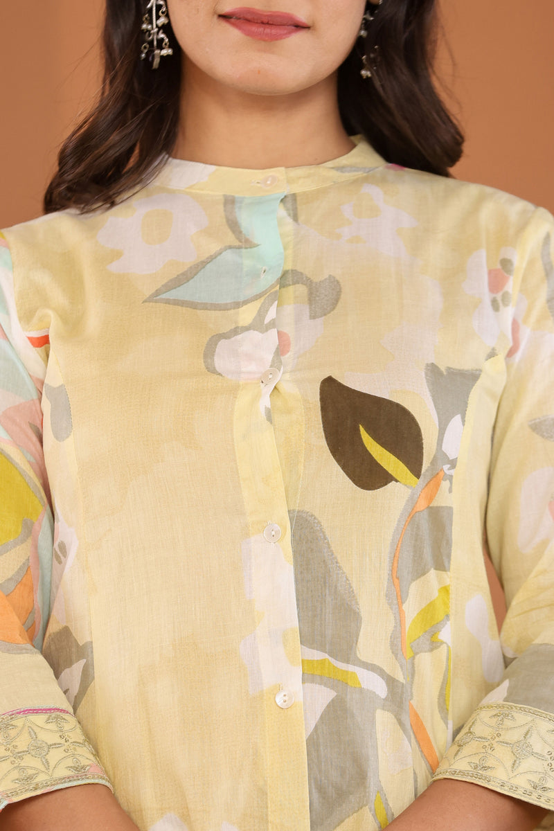 kurti set for women cotton print in multicolor