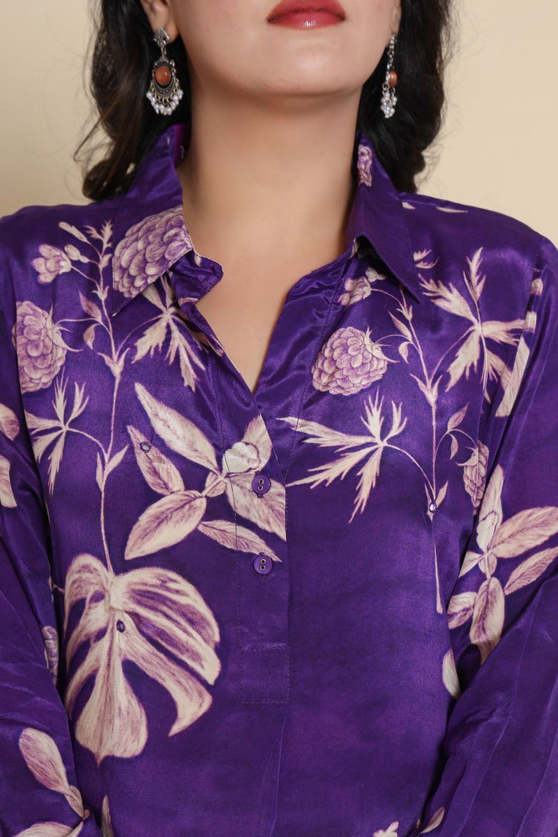 kurti set for women in voilet crepe