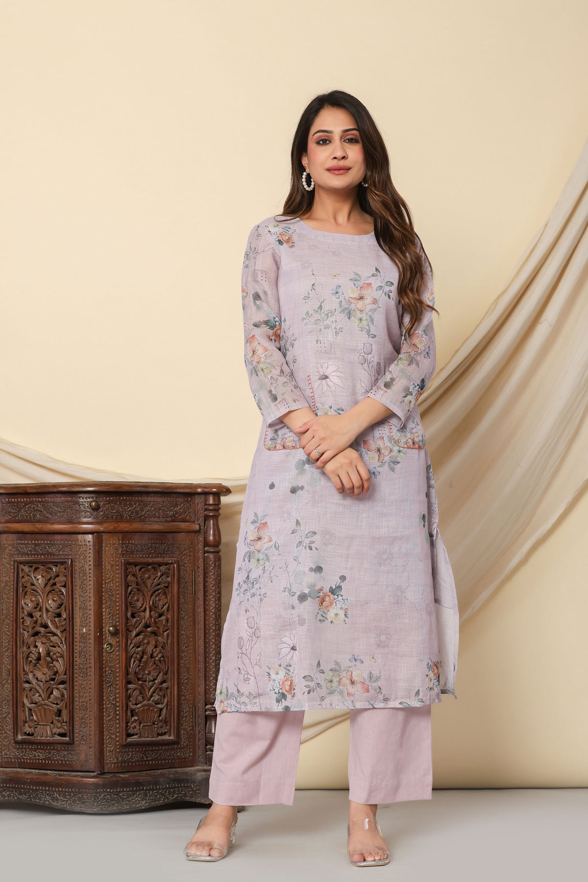 kurti set for women in lavender