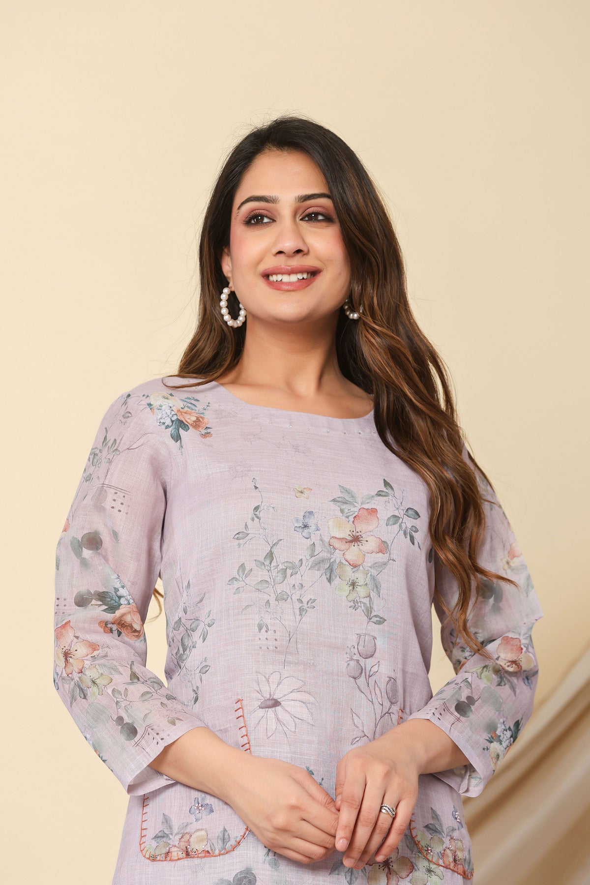 kurti set for women in lavender