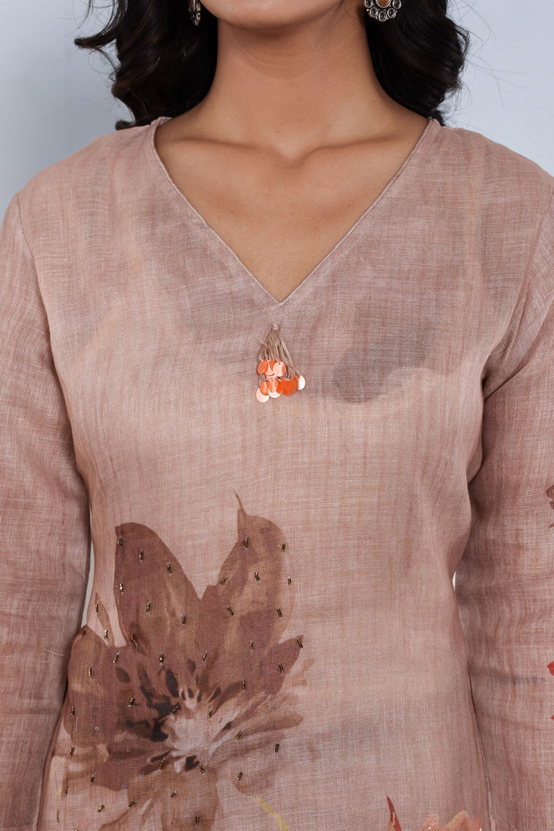 kurti set for women in beige