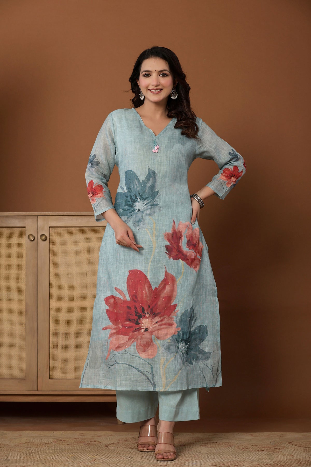 kurti set for women in sea green