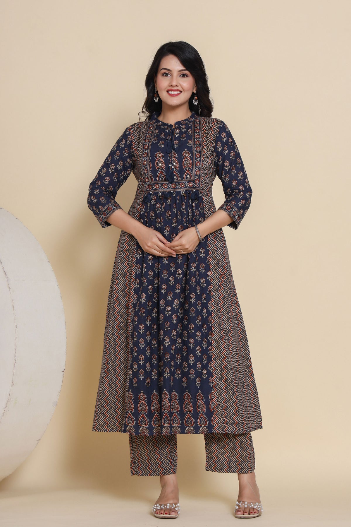 kurti set for women in indigo cotton