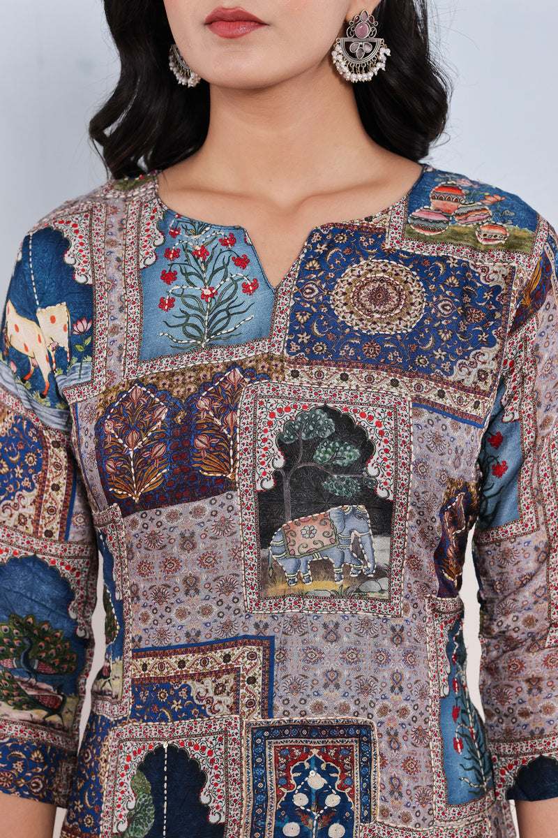 kurti set for women in blue