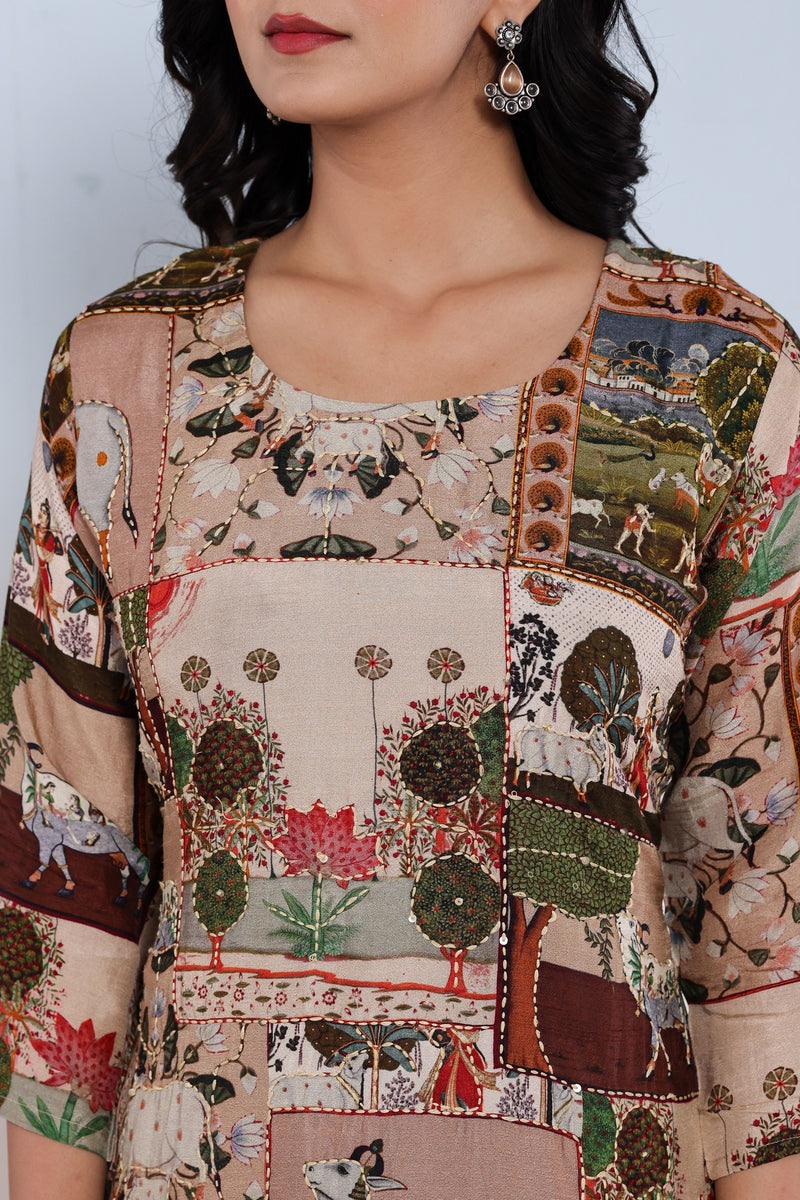 kurti set for women in ivory