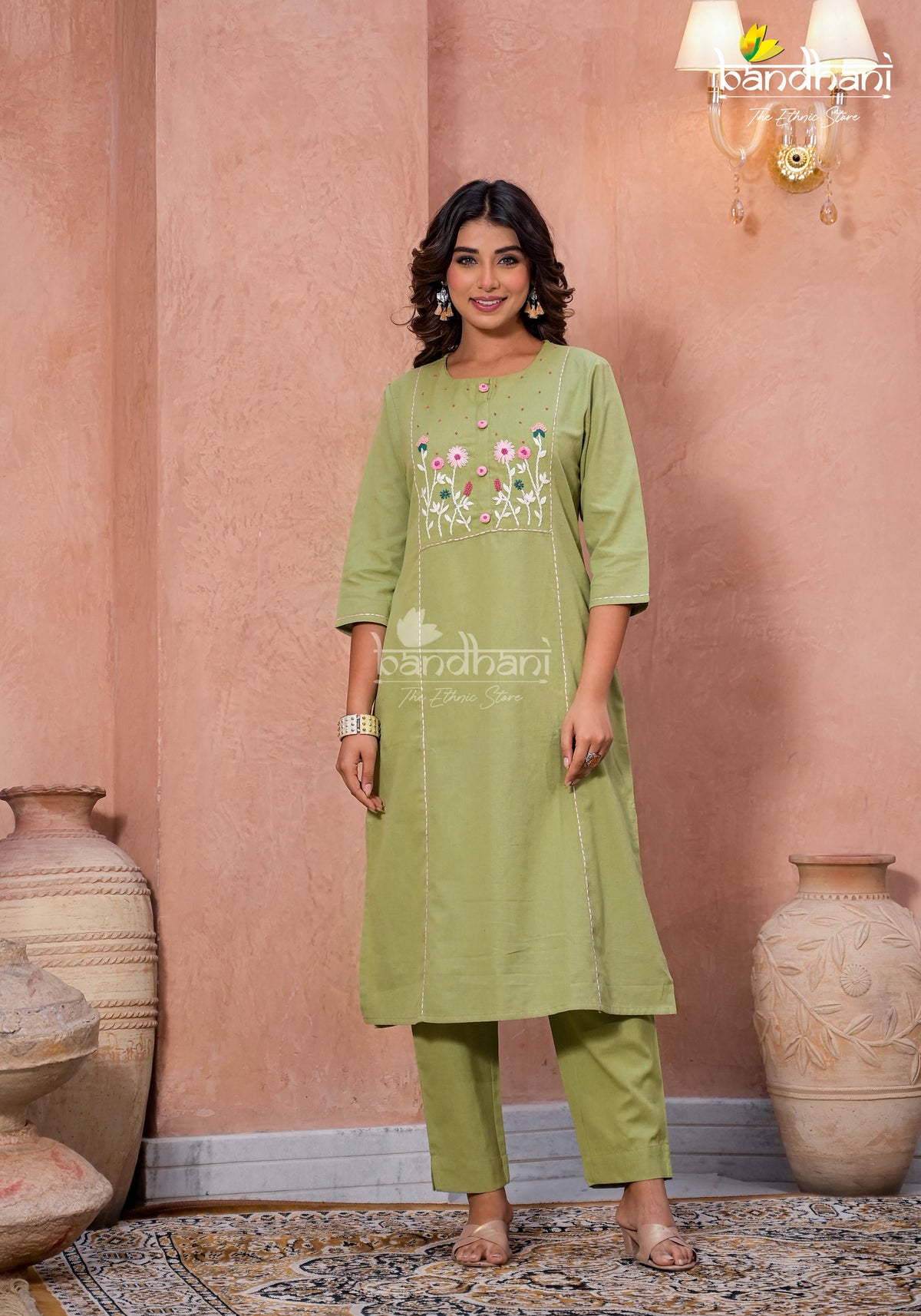 Rimjhim Green 2 Piece Set