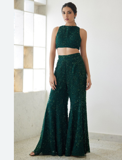 Bandhani Crop Top with Palazzo Pants