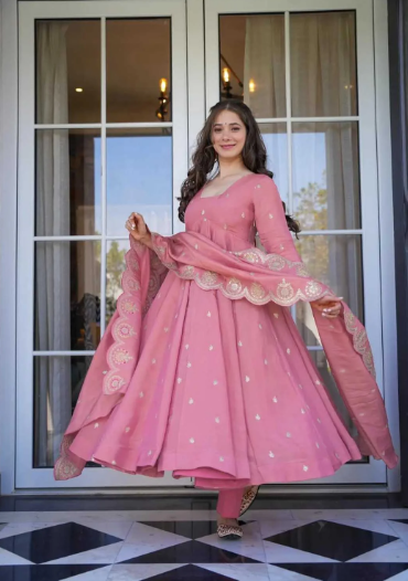 Bandhani Anarkali Gown with Belt