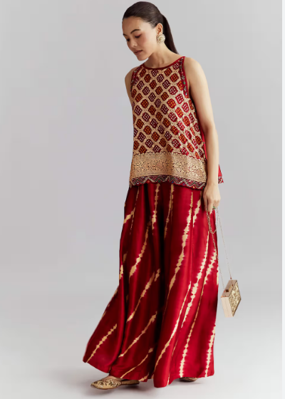 Premium Bandhani Silk Co-Ord Set