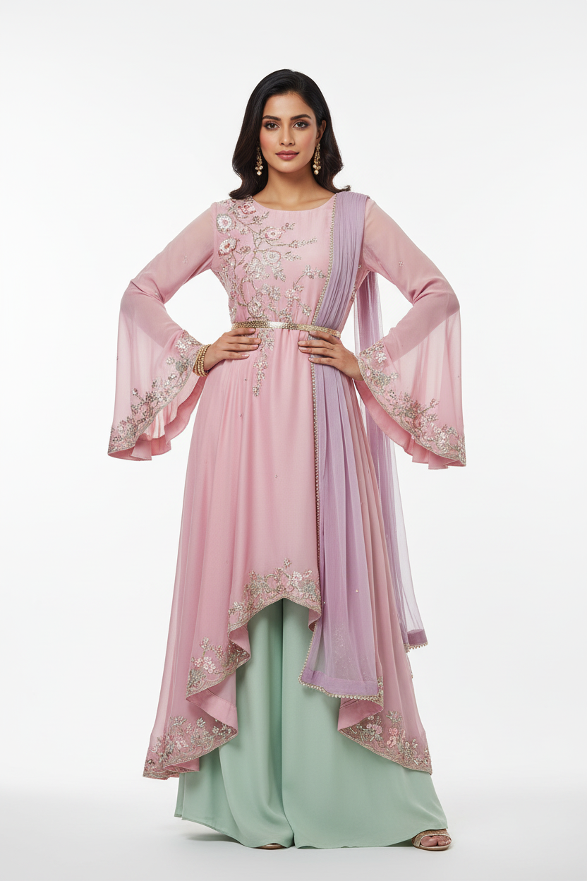 Bandhani Jacket Style Kurti Set