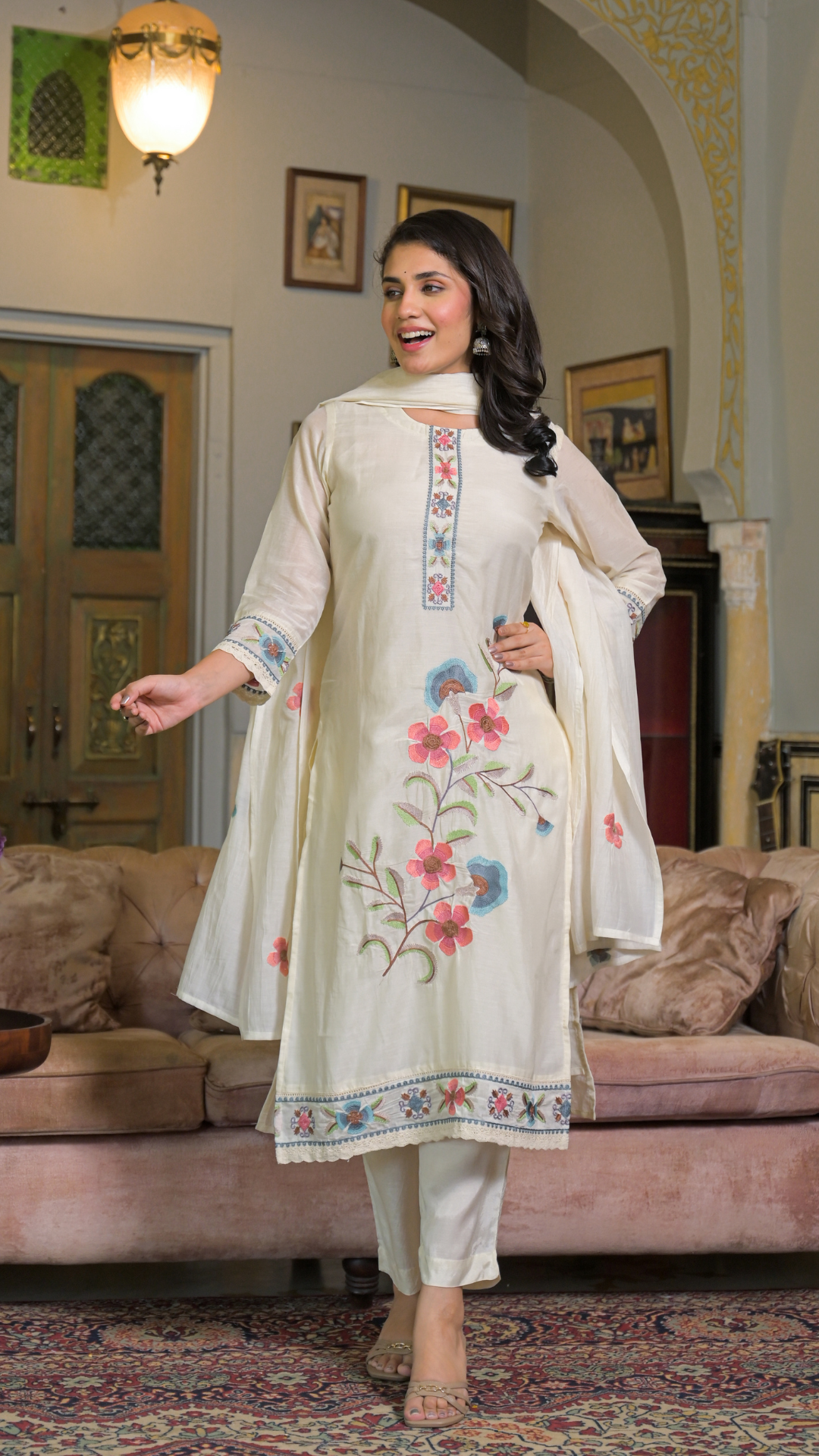 Bandhani Cotton Straight Kurti Set